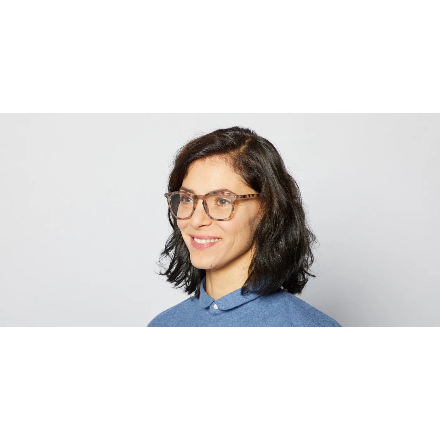 #E Reading Glasses - Blue Tortoise