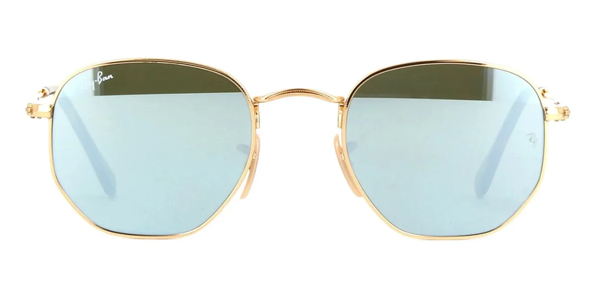 Ray-Ban RB3548N 001/30 Hexagonal Gold with Flat Lens - As Seen On Margot Robbie & Jackson Wang