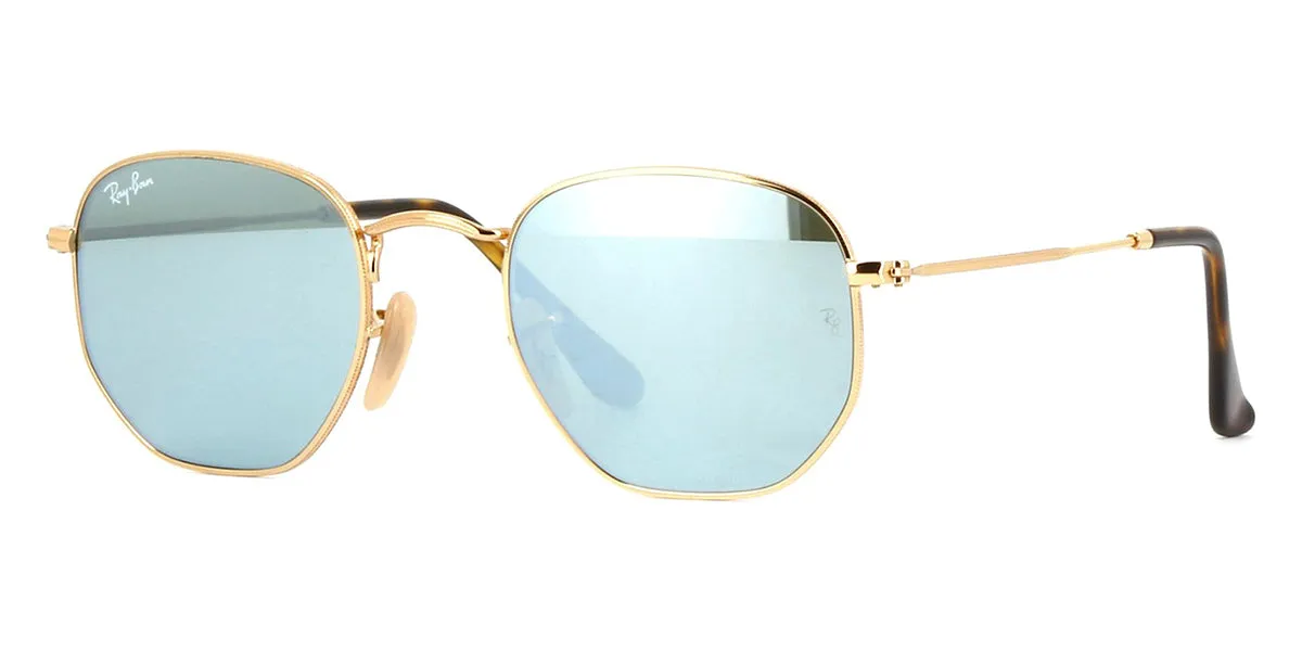 Ray-Ban RB3548N 001/30 Hexagonal Gold with Flat Lens - As Seen On Margot Robbie & Jackson Wang