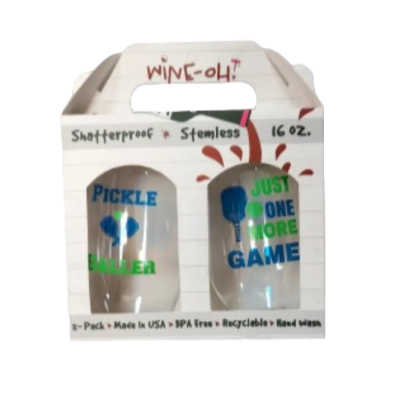 Stemless Wine Glasses(2) - Pickleball Sayings
