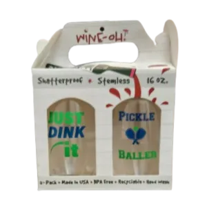 Stemless Wine Glasses(2) - Pickleball Sayings