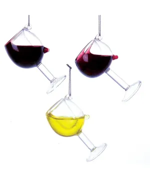 Wine Glass With Wine Ornament - Single, Various Styles